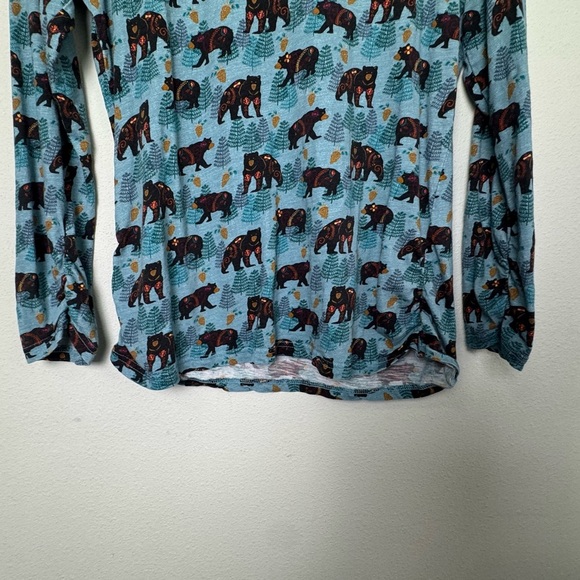 Sundance Novelty Print Bear‎ Print Top Blue Woodland Animal Cottage Bear Small - Picture 4 of 10